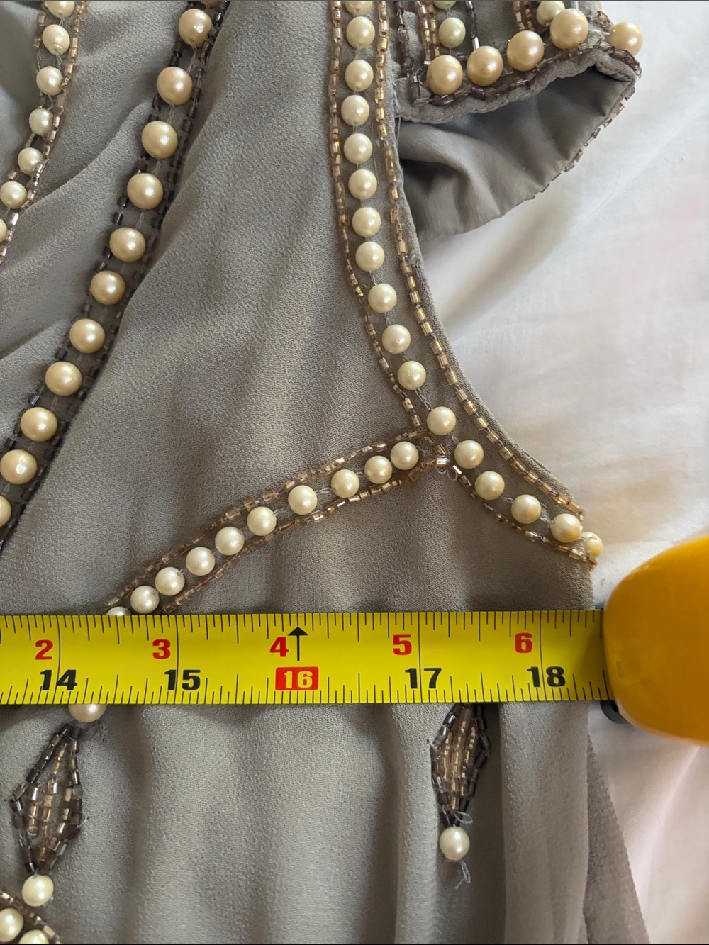 Beaded Embellished Sleeveless Shift Dress in TaupeASOS design - Picture 10 of 10